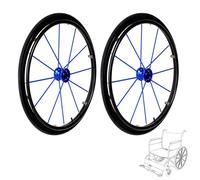 Ruota Posteriore per Carrozzina Sportiva 24×1, Gonfiabile Pneumatico da 24 pollici, Ricambio Ruote Posteriore per Sedia a Rotelle Manuale/Sportiva(Bleu)