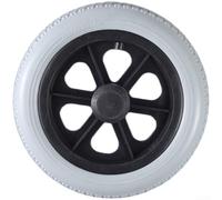 Ruota posteriore solida da 30,5 cm per sedia a rotelle manuale, non pneumatica, in poliuretano, con cuscinetti sigillati, colore nero per una mobilità fluida (grigio)