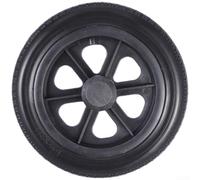 Ruota posteriore solida da 30,5 cm per sedia a rotelle manuale, non pneumatica, in poliuretano, con cuscinetti sigillati, colore nero per una mobilità fluida (nero)