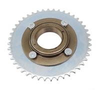 Ruota posteriore T8F 44T per scooter resistente a 4 fori con ingranaggio a catena + adattatore ruota libera, colore argento + rame