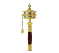 Ruota Preghiera Portatile, Ruota Preghiera Buddista Tibetana, 38.000 Volte, Fusione Lega, Abbellimento Perline Blu Rosse, Per Pregare, Benedizione, Meditazione, Guarigione