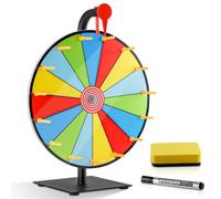 Ruota premio da 30,5 cm, 15 slot per premi Heavy Duty Fortune Spin con pennarello cancellabile a secco e gomma Spin The Wheel Table Roulette Spinner per Fortune Spin Game, Carnevale, fiera