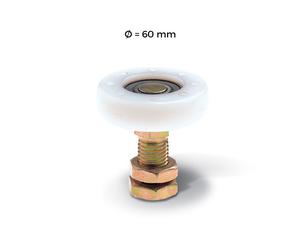 Ruota RNF 60 in nylon piana con cuscinetto e perno filettato - Rolling Center