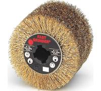 Ruota rullo spazzola abrasiva in fili acciaio ottonato satinatrice rusticatrice
