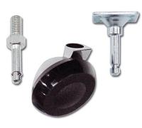 Ruota Semisferica in Nylon Ø Ruota 52 mm con Piastra-Perno Girevole in Kit