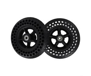 Ruota solida da 7 pollici con pneumatico 7x1 3/4, mozzo in gomma antiscivolo per sedia a rotelle, cuscinetto elevato, resistente all'usura, facile da installare, nero, 172 x 44 mm