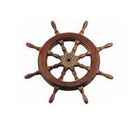 Ruota Timone Classica in Mogano e Ottone Lucido - Mozzo Conico Standard - Ø 600 mm.