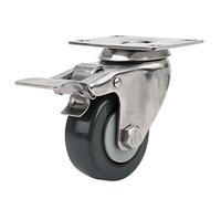 Ruota universale per freno, staffa in acciaio inossidabile resistente da 1,5 pollici, volano silenzioso in polipropilene con capacità di carico di 30 kg per carrelli e pallet logistici