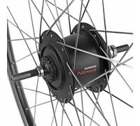 Ruota vtc 700 x 35 - 28" er10 posteriore nera doppia parete mozzo nexus 7v 36 ra