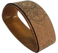 Ruota Yoga 37 × 20 cm Rotolo elastico posteriore Ruota per pilates in sughero naturale Ruota per pilates in sughero Ruota solida per il fitness Anello per pilates Ruota robusta Allenamento yoga