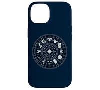 Ruota zodiacale con segni oroscopo e centro solare celeste Custodia per iPhone 14