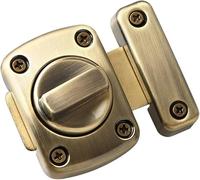 Ruotare Scrocco/Manopola Chiusura di Sicurezza con Viti/In Lega di Zinco Fermi Cancello/Porta del Bagno Serratura/Serratura di Portello fermo può essere Utilizzato su Varie Porte (4.2x3cm,Oro)