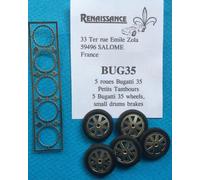 RUOTE 1/43 BUGATTI TYPE 35 (TAMBURI PICCOLI GOMME STRETTE) Renaissance BUG35