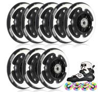 Ruote A Rulli Online: 8 Pezzi LED Light up Ruote Pattinaggio Ruota, Ruota Roller In Linea Con Cuscinetti, Inline Skate Wheels Per Tutti I Tipi Di Pattini A Rotelle (72 mm)