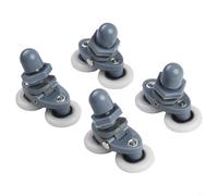 Ruote a rullo per porta della doccia, 4 ruote gemelle con cuscinetti in nylon e ottone, scorrevoli, scorrevoli, silenziose, 19-27 mm, diverse dimensioni, per vetro doccia con quadrante curvo da 4-6 mm