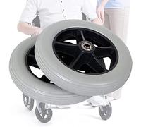 Ruote Anteriori Di Ricambio 6" 7" 8" per Sedie A Rotelle - Set Di 2 Antiscivolo In Gomma - Standard Grey, 7in