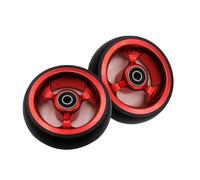 Ruote Anteriori di Ricambio da 4 Pollici, Accessori per Ruote per Carrozzine Sportive, Ruote Universali Solide Non Pneumatiche per Rollator, Cuscinetti da 8mm, 1 Paio(Rouge)