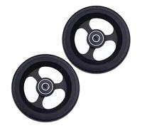 Ruote anteriori di ricambio for sedia a rotelle sportiva, ruote universali for deambulatori da 4/5 pollici, cuscinetti a rulli, diametro interno 8 mm, pneumatici pieni in PU, mozzi in alluminio(Zwart,