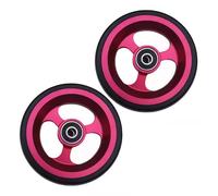 Ruote anteriori di ricambio for sedia a rotelle sportiva, ruote universali for deambulatori da 4/5 pollici, cuscinetti a rulli, diametro interno 8 mm, pneumatici pieni in PU, mozzi in alluminio(Rouge,