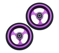 Ruote anteriori di ricambio for sedia a rotelle sportiva, ruote universali for deambulatori da 4/5 pollici, cuscinetti a rulli, diametro interno 8 mm, pneumatici pieni in PU, mozzi in alluminio(Mauve,