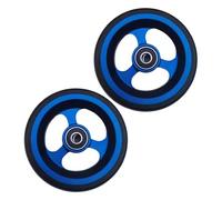 Ruote anteriori di ricambio for sedia a rotelle sportiva, ruote universali for deambulatori da 4/5 pollici, cuscinetti a rulli, diametro interno 8 mm, pneumatici pieni in PU, mozzi in alluminio(Bleu,1