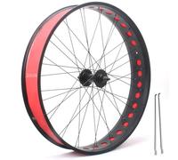 Ruote Anteriori e Posteriori per Bici da Spiaggia in Lega di Alluminio da 20/24/26 x 4,0 Pollici, Ruote per Bici da Neve con Freni a Disco, mozzo da 135 mm/195 mm 36 Fori per Ruota Libera Rotante da