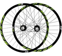 Ruote Anteriori E Posteriori Per Bicicletta 26"/27,5"/29" Cerchio in Lega CNC A Doppia Parete MTB Set Ruote Per Bici 32H Freno Disco QR 8-10 Velocità Hub Cassetta Cuscinetto Sfere,Verde,27.5inch