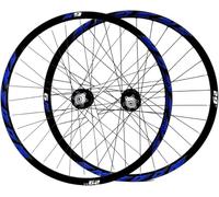 Ruote Anteriori E Posteriori Per Bicicletta 26"/27,5"/29" Cerchio in Lega CNC A Doppia Parete MTB Set Ruote Per Bici 32H Freno Disco QR 8-10 Velocità Hub Cassetta Cuscinetto Sfere,Blu,26inch