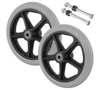 Ruote Anteriori per Sedia a Rotelle Nero, 2 Pezzi | Metallo e Plastica, Assorbimento Urti, Installazione Semplice, per Carrozzina e Scooter Frontali, Uso Clinico