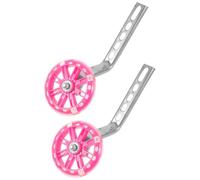 Ruote Ausiliarie LED per Bici, Lega di Alluminio e Plastica Rosa | Supporto Stabile per Bilanciamento, Struttura Spessa Staffa Piccola, Design Pratico e Bello