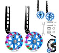 Ruote Ausiliarie per Biciclette per Bambini,Training Wheels,Rotelle Regolabili per Bici, Stabilizzatori per Bici per12 14 16 18 20 Pollice Bicicletta, Ruote di Sostegno di Sicurezza,(Blu）