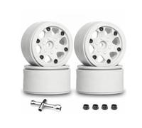 Ruote Beadlock Rc Per Axial Per SCX10 Per Traxxas Per TRX4 Per Wraith VS4-10 Gen8 1/10 Plastica 2.2" Cerchio Beadlock Duro 12mm Esagonale Ricambi Auto RC(White)