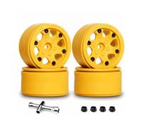Ruote Beadlock Rc Per Axial Per SCX10 Per Traxxas Per TRX4 Per Wraith VS4-10 Gen8 1/10 Plastica 2.2" Cerchio Beadlock Duro 12mm Esagonale Ricambi Auto RC(Yellow)