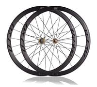 Ruote Bici Da Strada 700C Freno V Sgancio Rapido Ruota Anteriore E Posteriore Profondità 40 Mm Cerchi In Lega Di Alluminio 16/21 Fori Mozzo Cuscinetto In Fibra Di Carbonio(Gold hub)