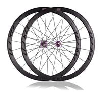 Ruote Bici Da Strada 700C Freno V Sgancio Rapido Ruota Anteriore E Posteriore Profondità 40 Mm Cerchi In Lega Di Alluminio 16/21 Fori Mozzo Cuscinetto In Fibra Di Carbonio(Purple hub)