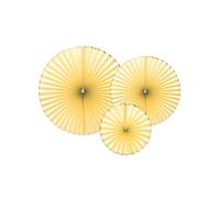 Ruote carta Decorazioni a Ventaglio giallino bordo oro da Appendere Casa, feston