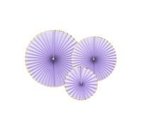 Ruote carta Decorazioni a Ventaglio lilla bordo oro da Appendere Casa, festoni,
