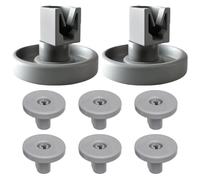 Ruote Cestello Lavastoviglie compatibile, 8 pezzi, Rotelle Lavastoviglie Compatibile, Kit Ruote Cesto Superiore per Lavastoviglie, Adatto per lavastoviglie AEGs ruote pulegge, Grigio