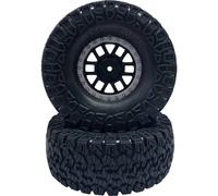 RUOTE COMPLETE 1:10 CRAWLER REELY OFFROAD 6 DOPPI RAGGI GRIGIO SCURO 2 PZ