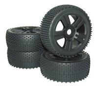 Ruote complete 1:8 Buggy Reely Punta 5 raggi Nero 4 pz.