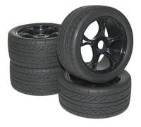 Ruote complete 1:8 buggy Reely strada 5 raggi nero 4 pz