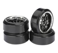 Ruote complete Absima 1:10 auto stradale drifter c 9 raggi nero cromo 4 pz