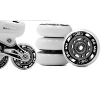 Ruote con cuscinetti a sfera MOLTI ABEC9, confezione da 8 pattini a rotelle per interni ed esterni, per il tempo libero (bianco, 84 mm)