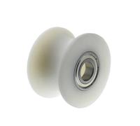 Ruote con gola a V, ruote per cancelli scorrevoli, 1 pezzo 20x80x50mm puleggia con cuscinetto ruota in nylon scanalatura a U guida in plastica avvolta da 5 cm(U 22 rubber cover)