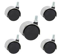 Ruote con piastra for ruote Set di 5 for sedia al,Rotella for da ufficio stelo filettato 10x16mm, gemelle girevoli, for carichi pesanti for T