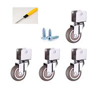 Ruote Confezione da 4 ruote girevoli a forma di U con freno - Ruote in gomma cromate for tutti i tipi pavimento Rotolamento silenzioso(1.5in 4 no brake)