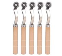 Ruote Cucire Strumenti Ruota,5 Pezzi Rotella Tracciatrice, Rotelle Da Cucito Con Manico in Legno E Acciaio Inossidabile Per Punzonatura E Marcatura,rotella Di Taglio, Rotella Per Bordi in Pelle