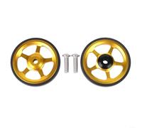 Ruote da 60 mm per bici pieghevoli, in alluminio e gomma, per Brompton & For 3Sixty, funzionamento fluido con facile montaggio (oro)