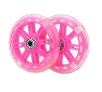 Ruote da Allenamento per Bambini Biciclette con LED Illuminano gli Stabilizzatori per Bici Ruote Stabilizzatrici di Ricambio per Bici da 12-20 Pollici(Rosa)
