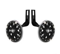 Ruote da allenamento per bambini con flash LED, silenziose ruote AUX in poliuretano solido per biciclette da 14-20 pollici, supporto stabile e facile da installare, colore nero (40,6 cm)